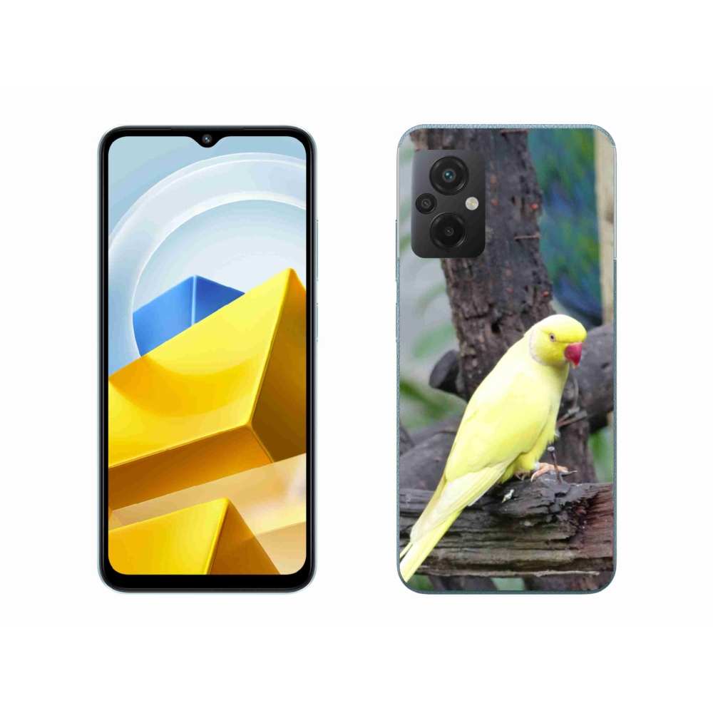 Gél borítás mmCase a Xiaomi Poco M5 4G-hez - papagáj alexander sárga