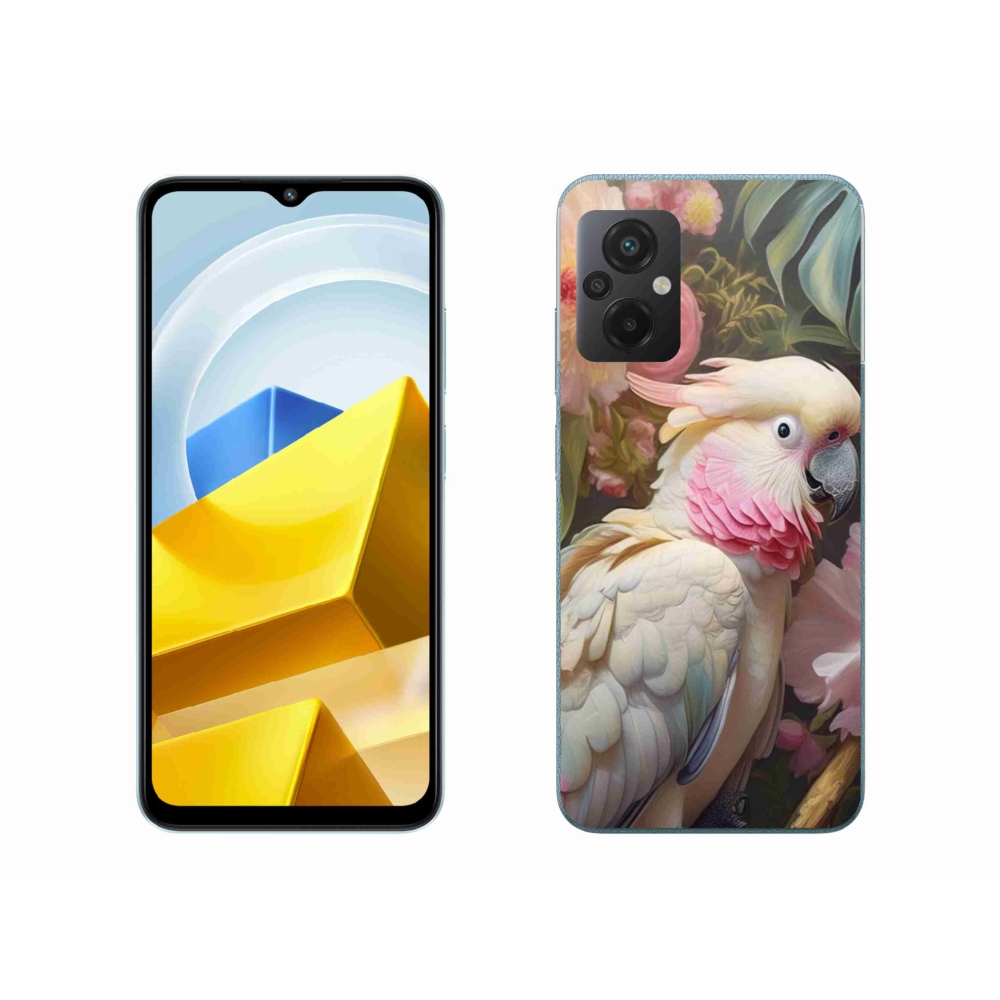 Gél borítás mmCase a Xiaomi Poco M5 4G-hez - papagáj kakadu rózsaszín 2
