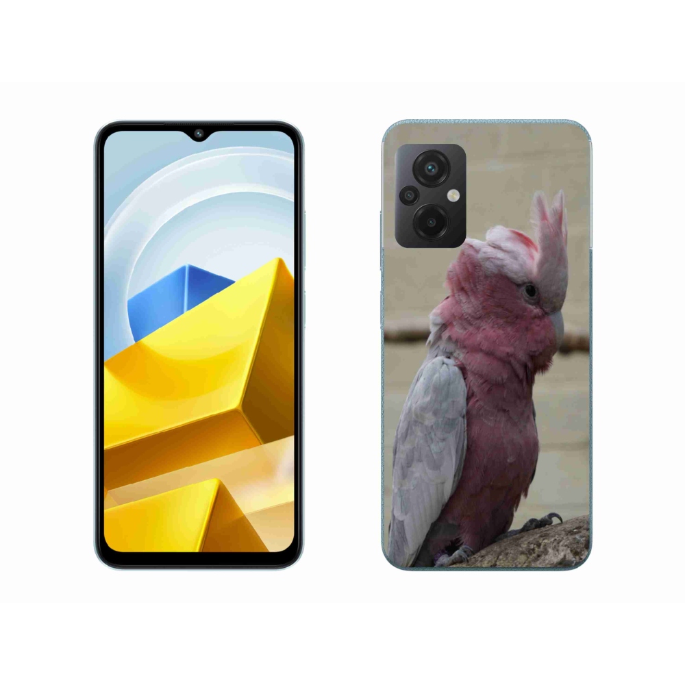 Gél borítás mmCase a Xiaomi Poco M5 4G-hez - papagáj kakadu rózsaszínű