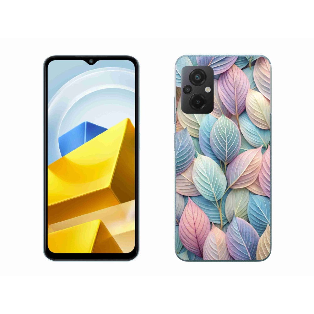 Gél borítás mmCase a Xiaomi Poco M5 4G-hez - pasztell levelek