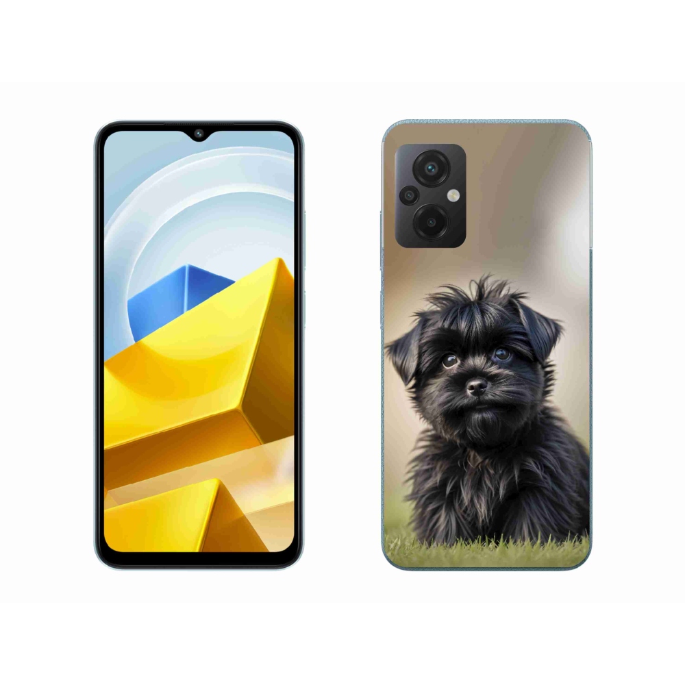 Gél borítás mmCase a Xiaomi Poco M5 4G-hez - aranyos fekete kutya