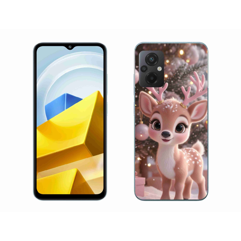 Gél borítás mmCase a Xiaomi Poco M5 4G-hez - aranyos rénszarvas