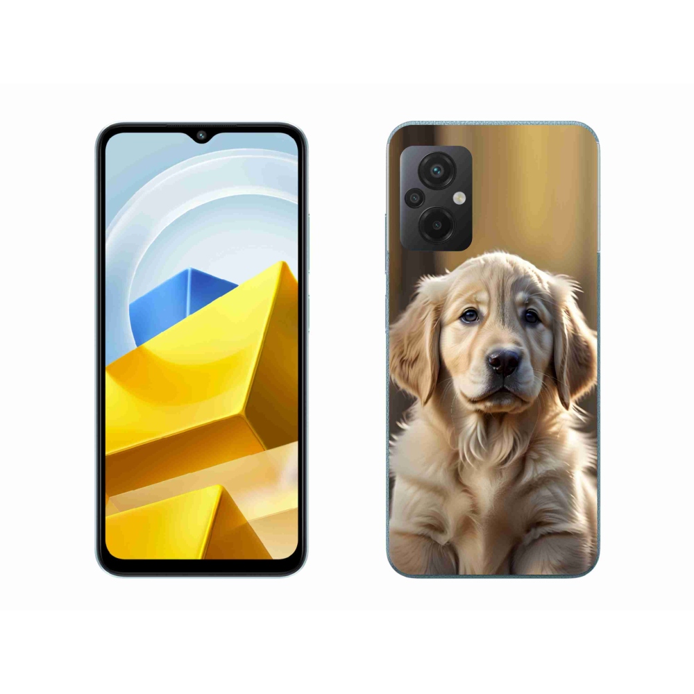 Gél borítás mmCase a Xiaomi Poco M5 4G-hez - aranyos arany retriever