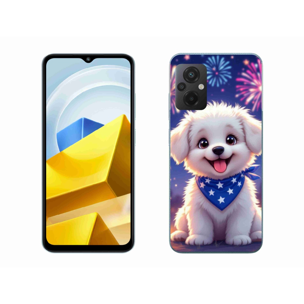 Gél borítás mmCase a Xiaomi Poco M5 4G-hez - ünnepi kiskutya