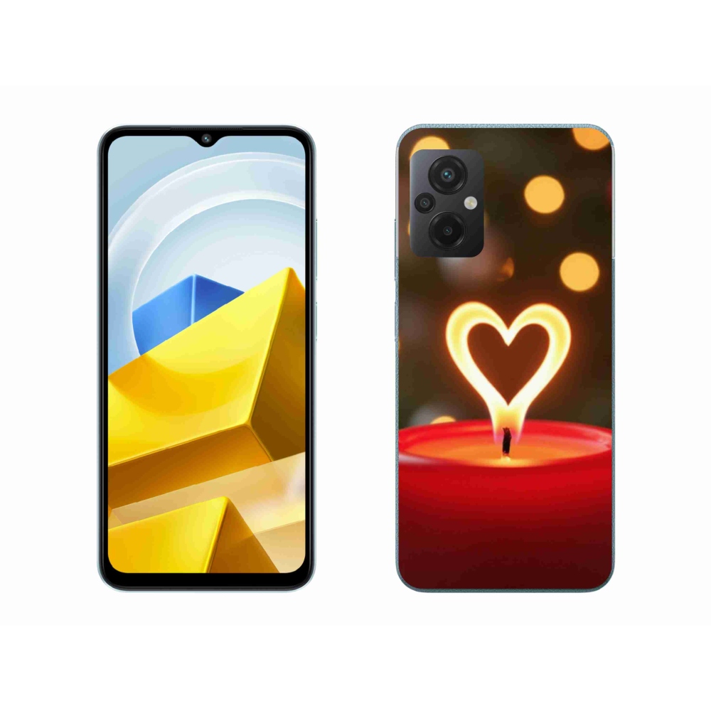 Gél borítás mmCase a Xiaomi Poco M5 4G-hez - láng szíve