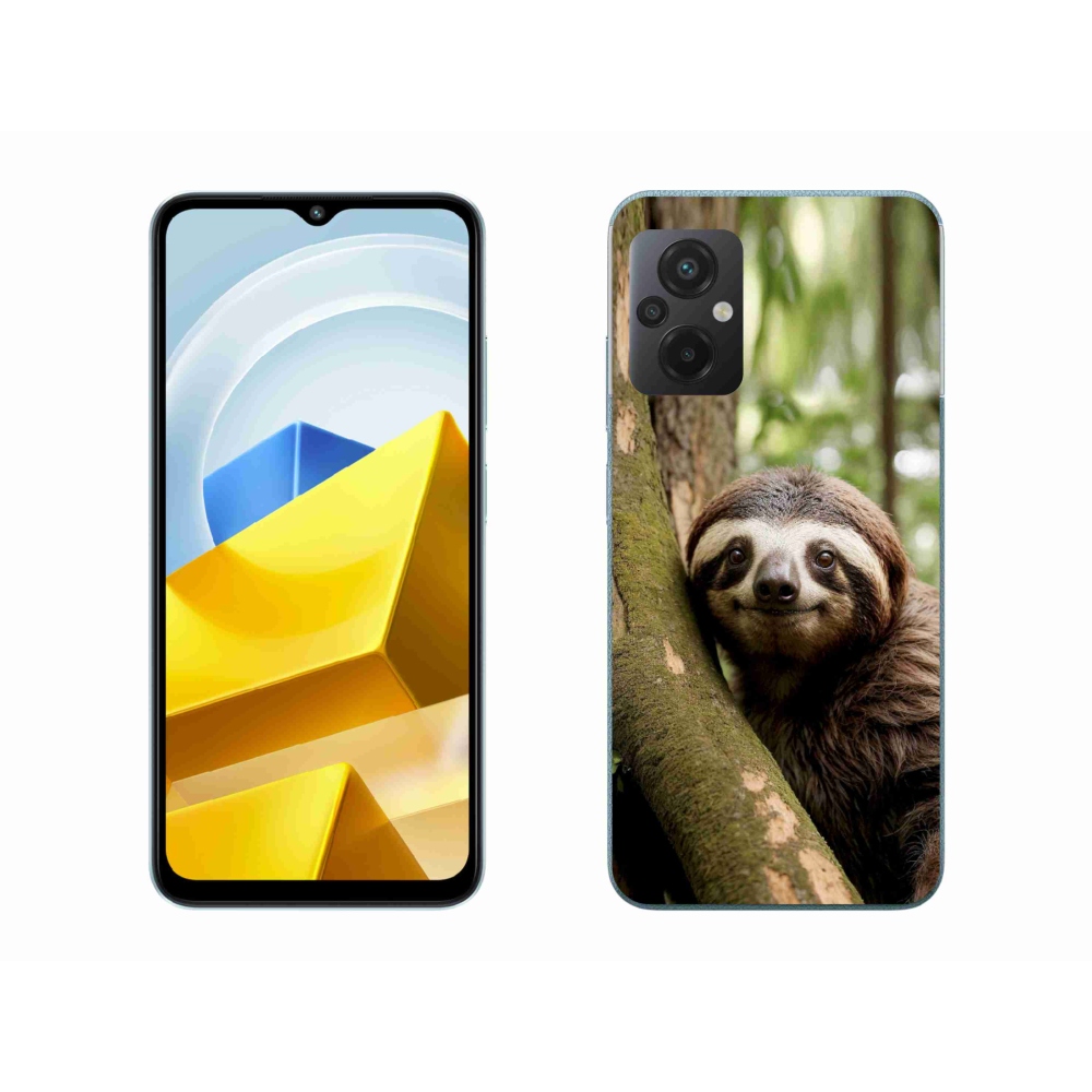 Gél borítás mmCase a Xiaomi Poco M5 4G-hez - mosolygó lajhár