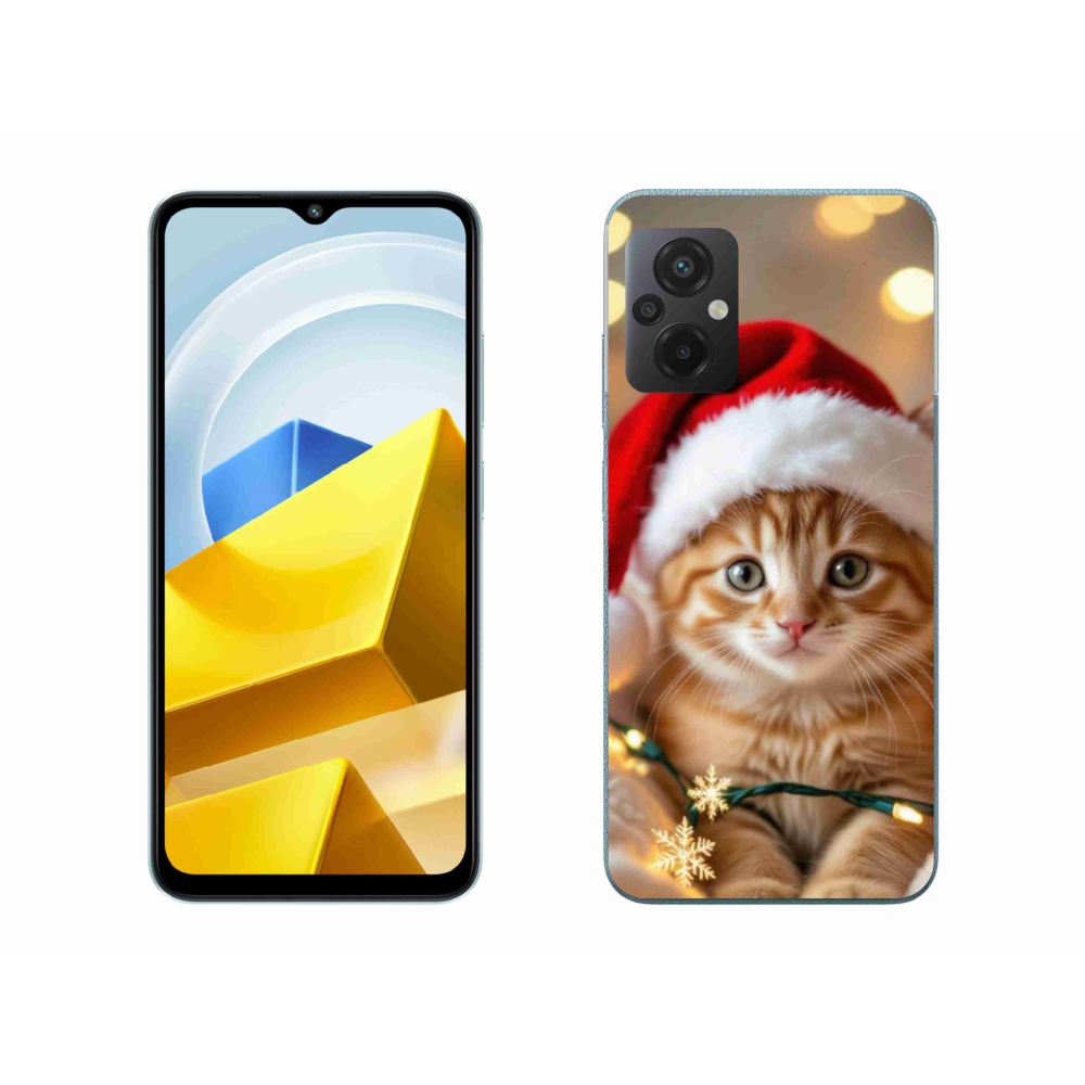 Gél borítás mmCase a Xiaomi Poco M5 4G-hez - Karácsonyi cica