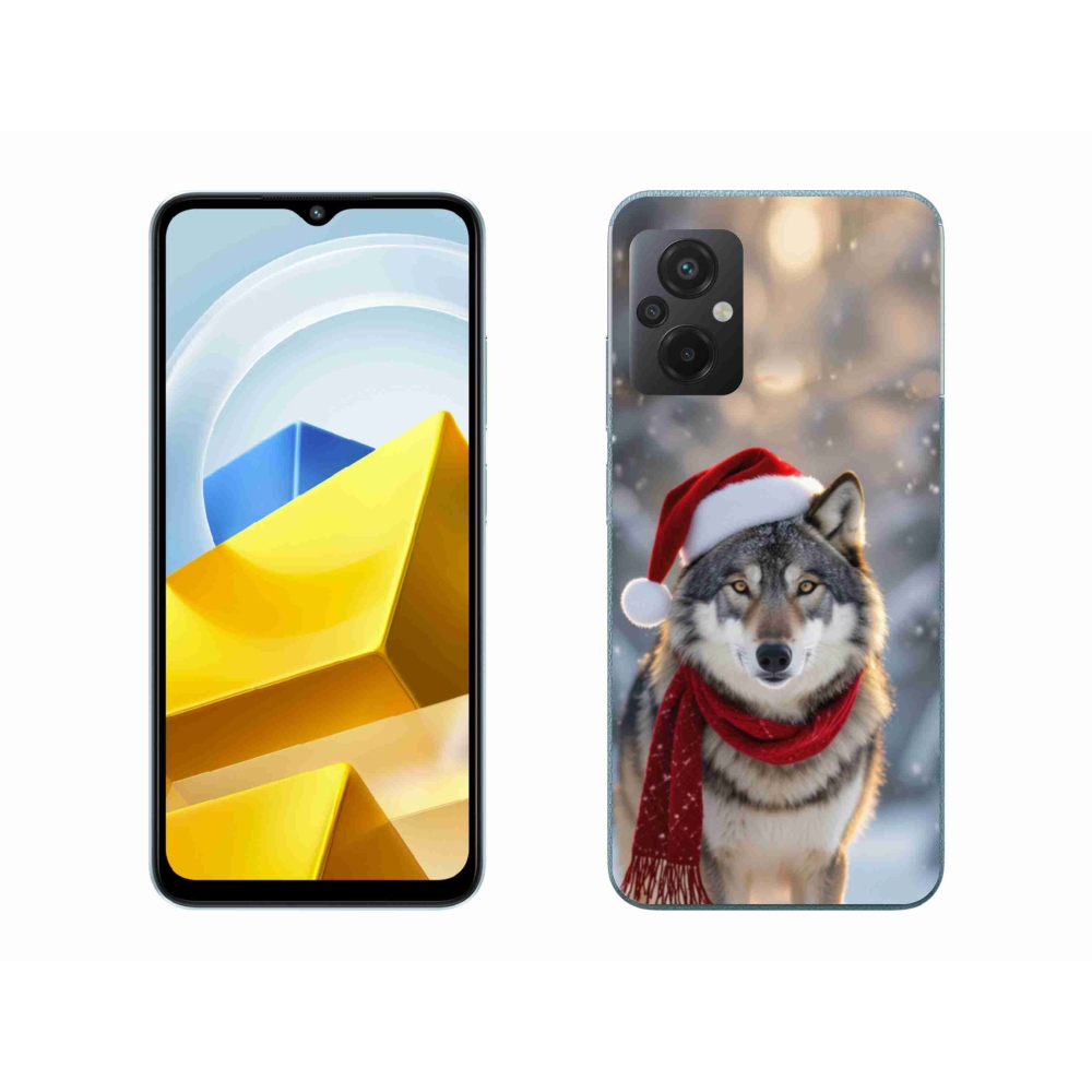 Gél borítás mmCase a Xiaomi Poco M5 4G-hez - Karácsonyi farkas