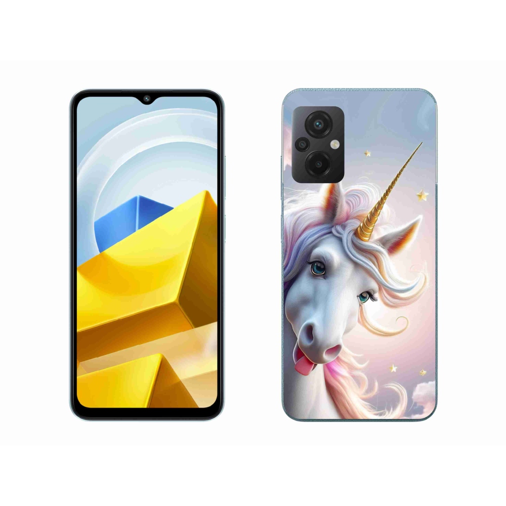 Gél borítás mmCase a Xiaomi Poco M5 4G-hez - vidám egyszarvú