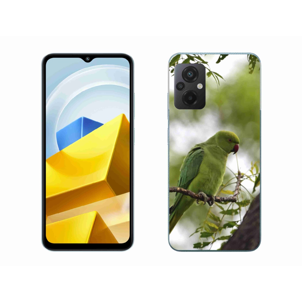 Gél borítás mmCase a Xiaomi Poco M5 4G készülékhez - zöld papagáj