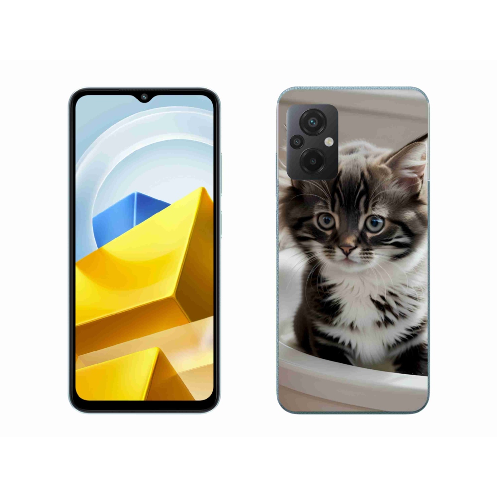 Gél borítás mmCase a Xiaomi Poco M5 4G-hez - kíváncsi cica