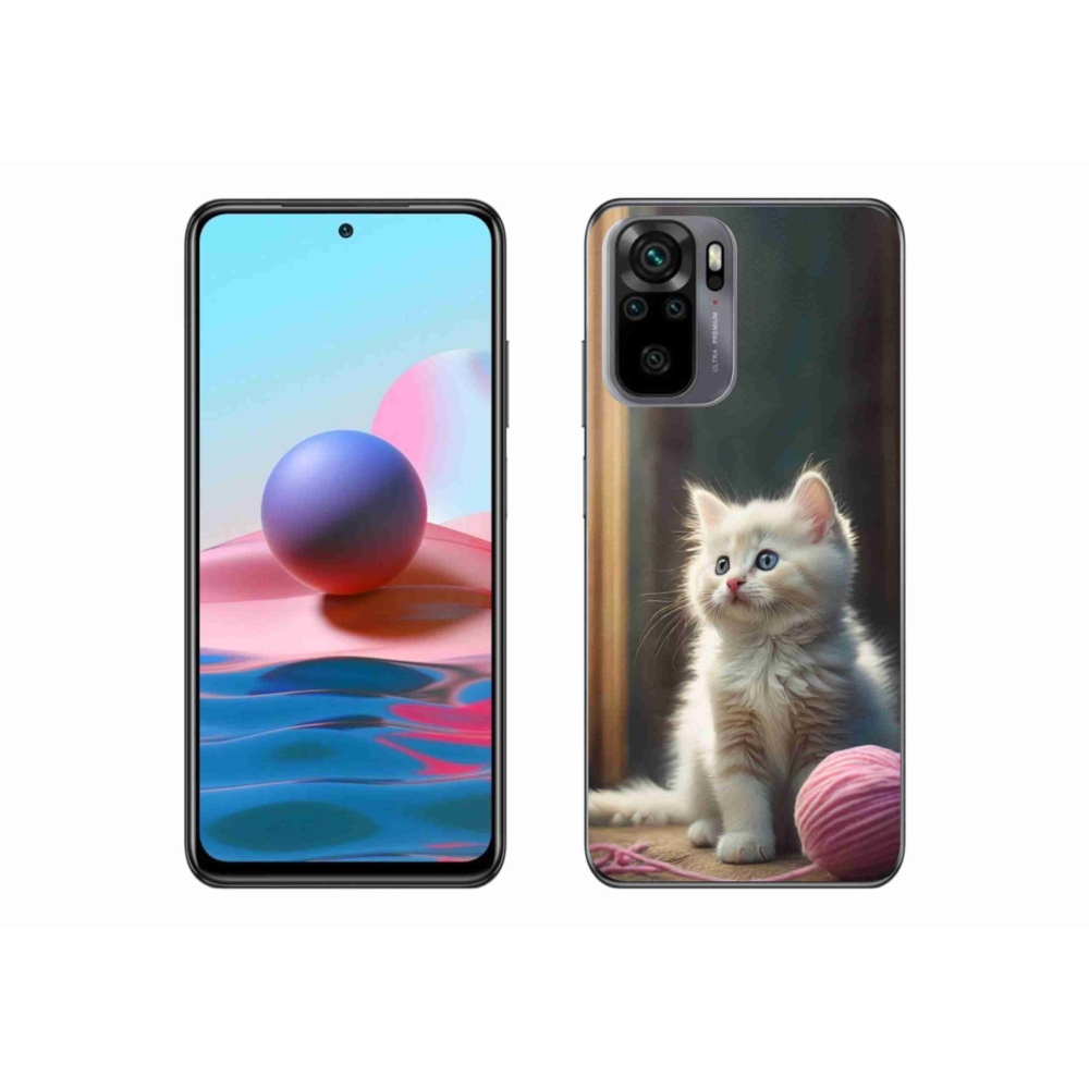 Gél borítás mmCase a Xiaomi Poco M5s készülékhez - fehér cica 2