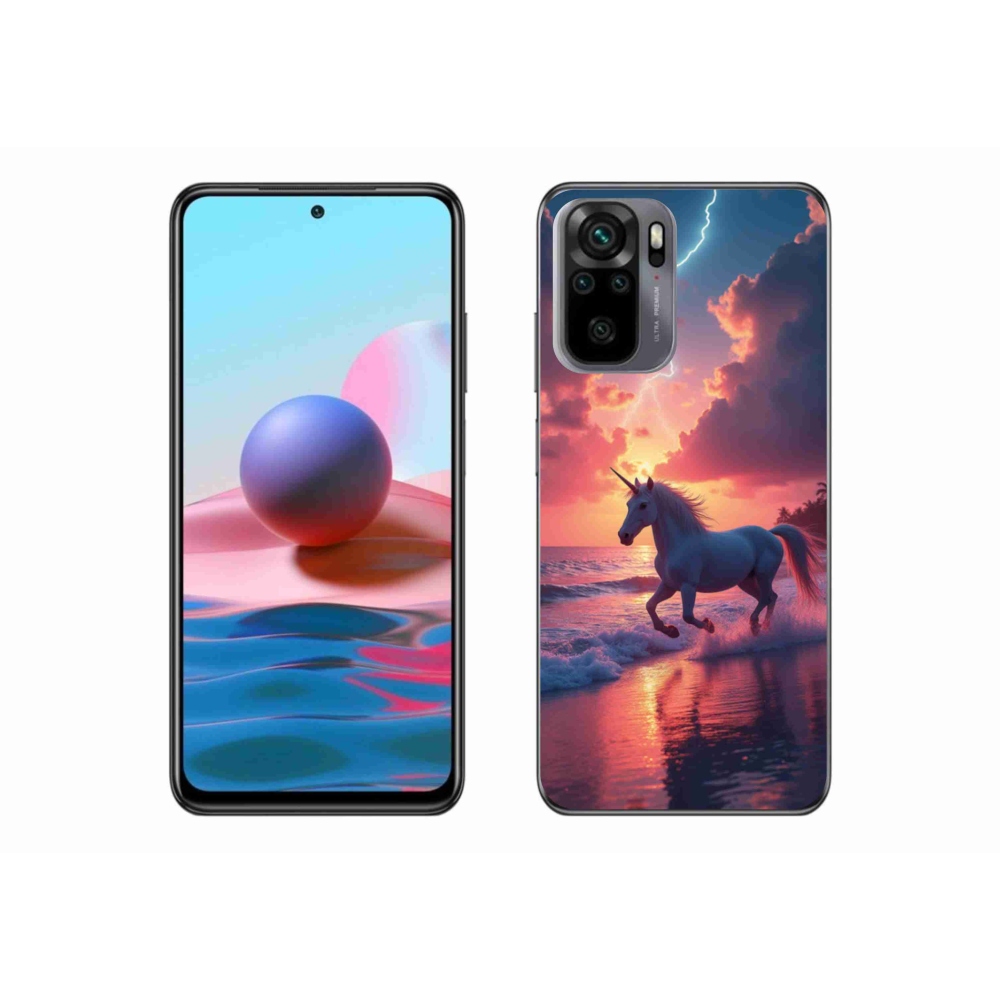 Gél borítás mmCase a Xiaomi Poco M5s készülékhez - egyszarvú a tengerparton