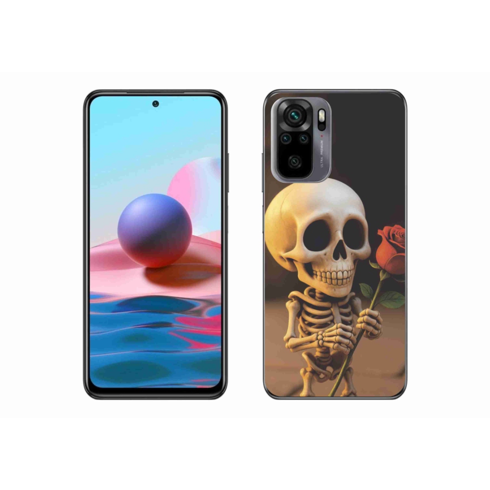 Gél borítás mmCase a Xiaomi Poco M5s számára - csontváz rózsával