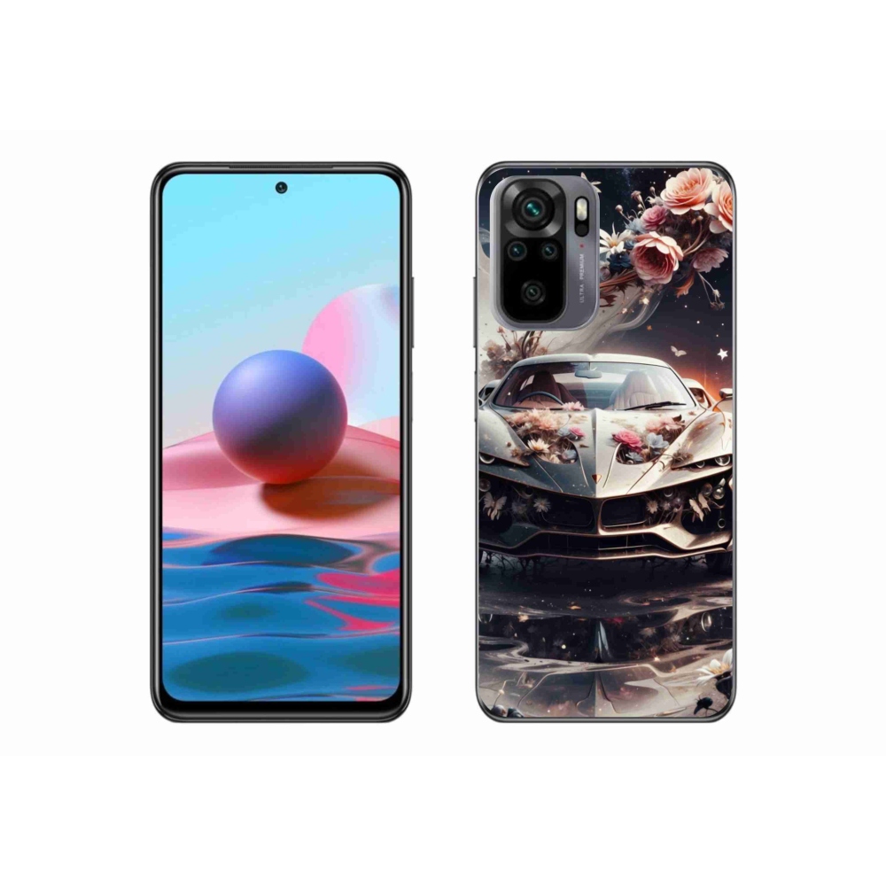 Gél borítás mmCase a Xiaomi Poco M5s számára - virágos sportkocsi