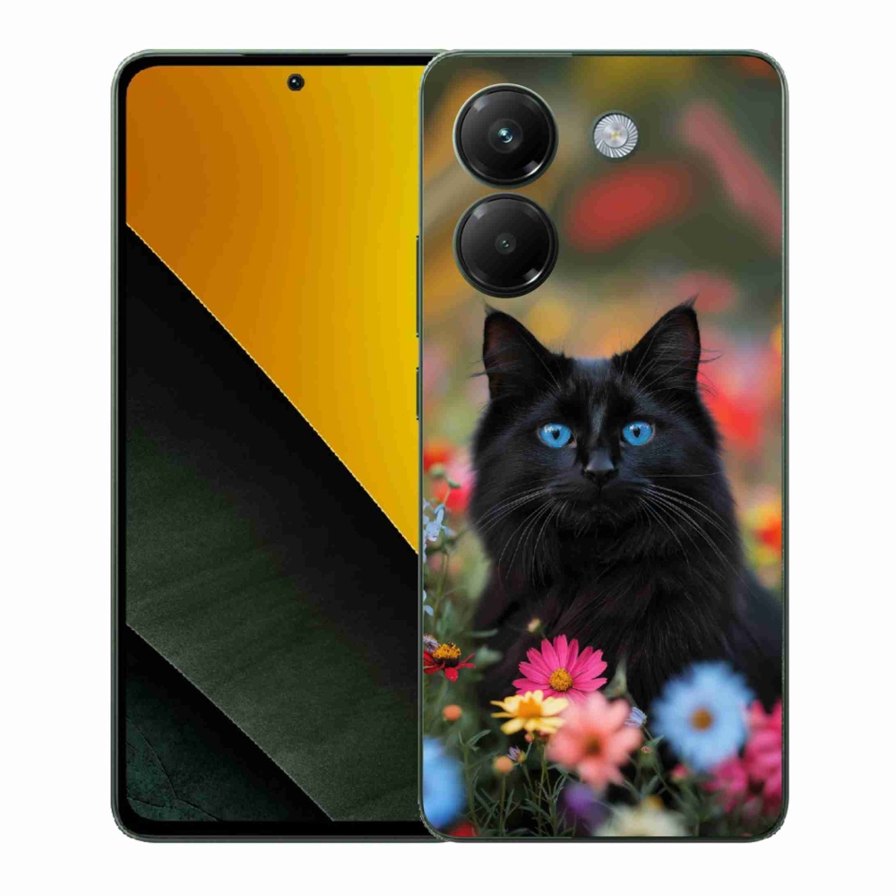 Gél borítás mmCase a Xiaomi Poco M7 Pro 5G-hez - fekete cica 4