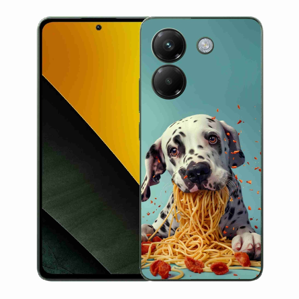 Gél borítás mmCase a Xiaomi Poco M7 Pro 5G számára - dalmát és spagetti