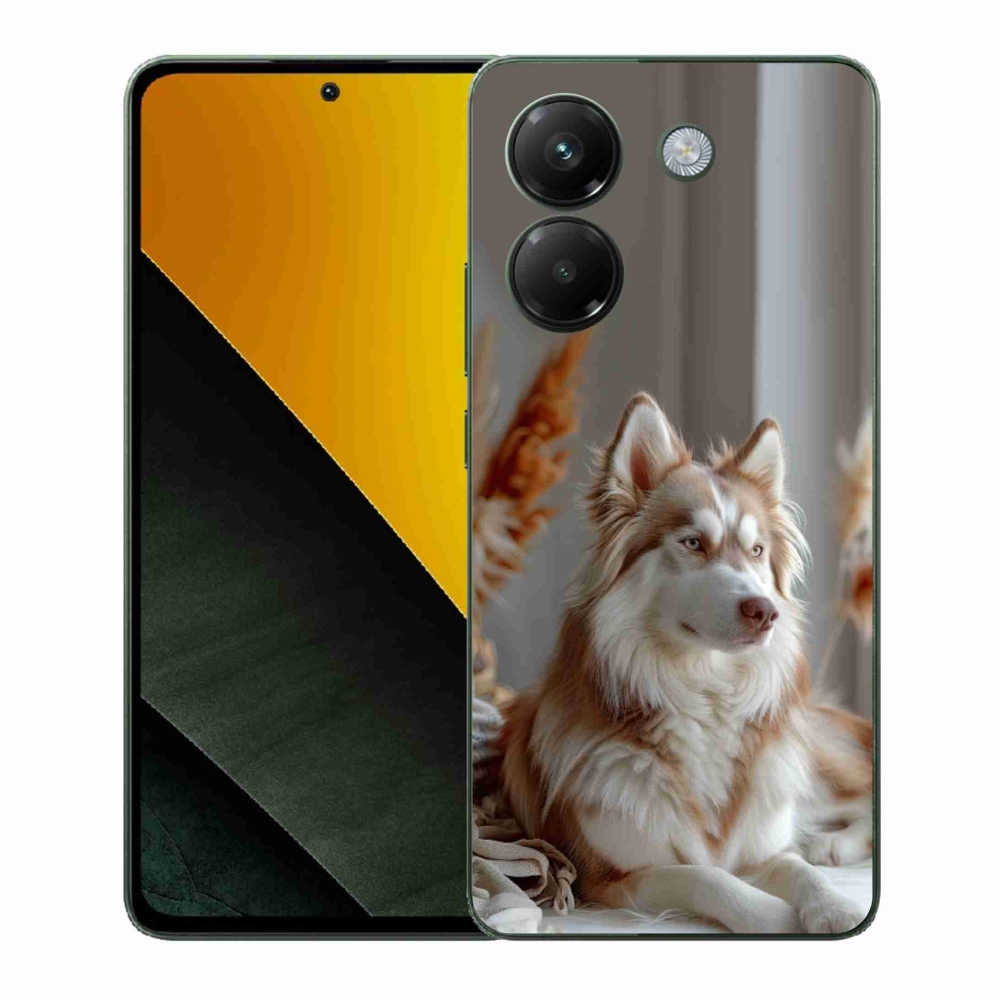 Gél borítás mmCase a Xiaomi Poco M7 Pro 5G számára - csendes szibériai husky