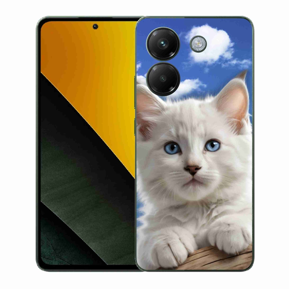 Gél borító mmCase a Xiaomi Poco M7 Pro 5G számára - cica és felhők