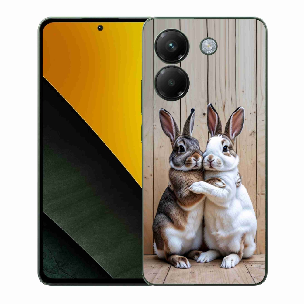 Zselés borítás mmCase a Xiaomi Poco M7 Pro 5G számára - nyúl pár