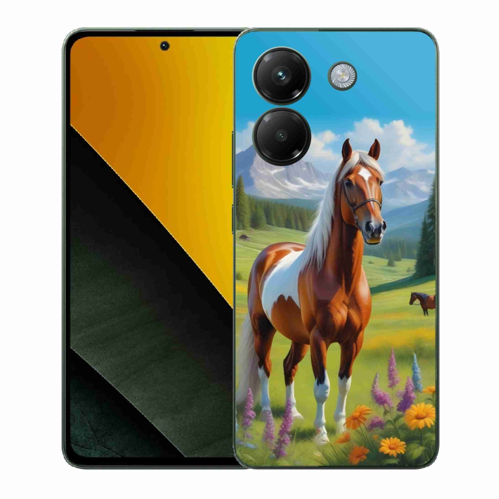 Gél borítás mmCase a Xiaomi Poco M7 Pro 5G számára - ló a réten