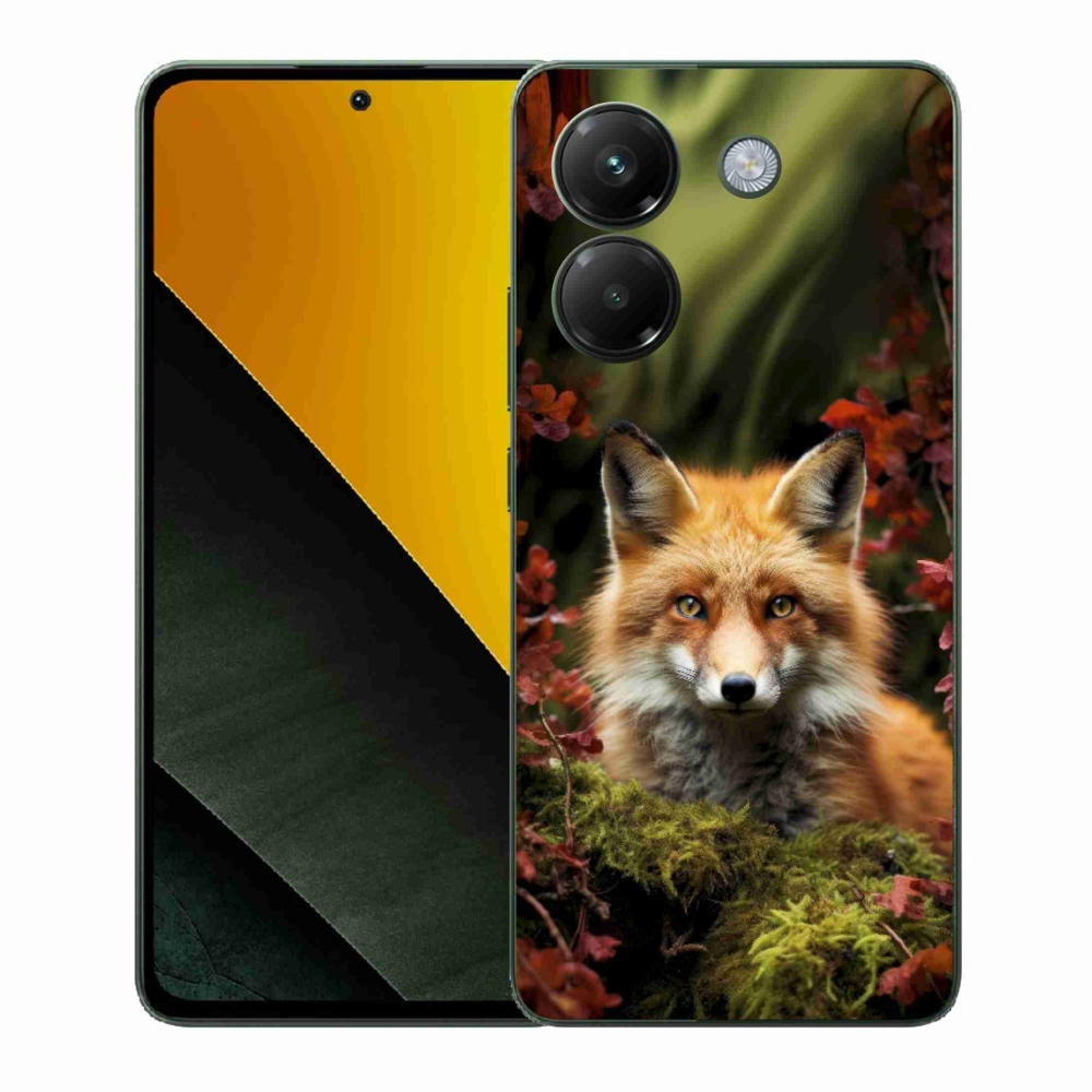 Gél borítás mmCase a Xiaomi Poco M7 Pro 5G számára - róka az erdőben