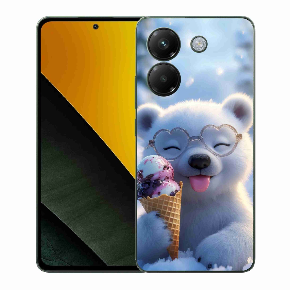 Gél borítás mmCase a Xiaomi Poco M7 Pro 5G számára - mackó fagylalttal