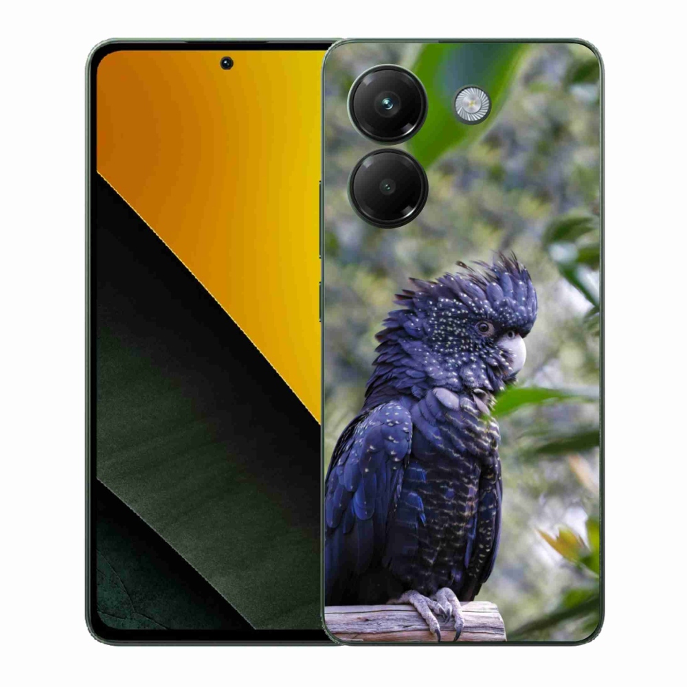 Gél borítás mmCase a Xiaomi Poco M7 Pro 5G számára - papagáj kakadu fekete