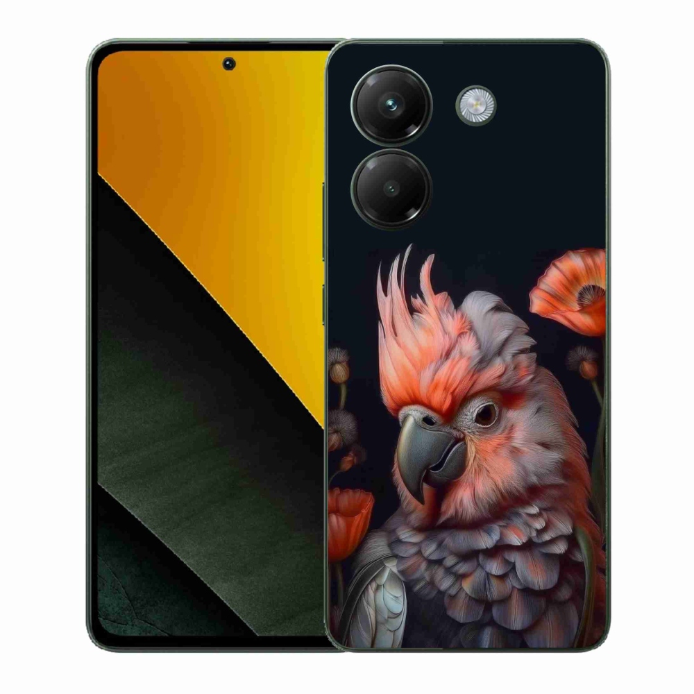 Gél borítás mmCase a Xiaomi Poco M7 Pro 5G-hez - papagáj kakadu színekben