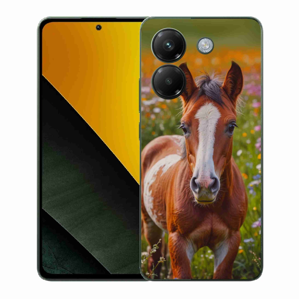 Gél borítás mmCase a Xiaomi Poco M7 Pro 5G számára - aranyos csikó