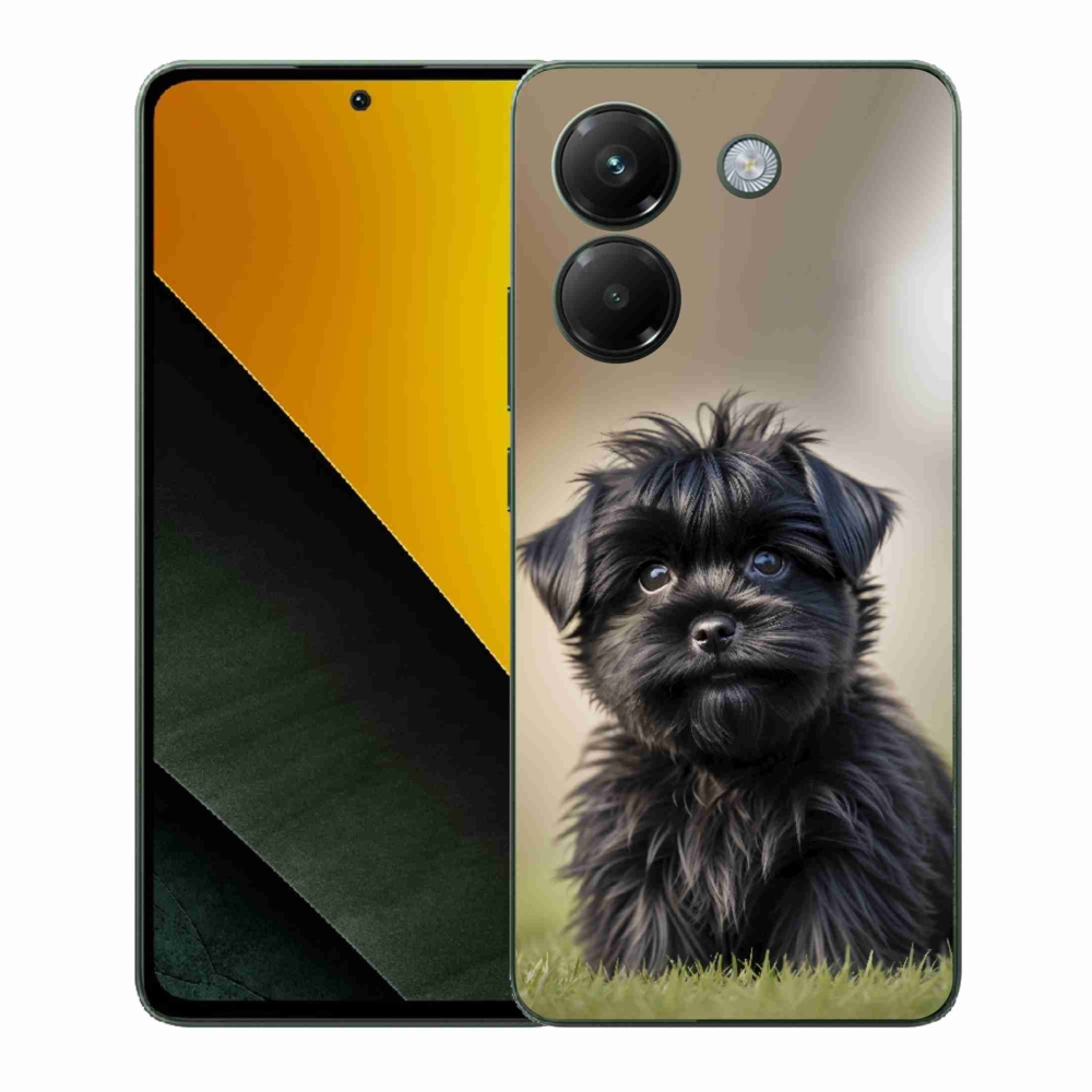 Gél borítás mmCase a Xiaomi Poco M7 Pro 5G számára - aranyos fekete kutya