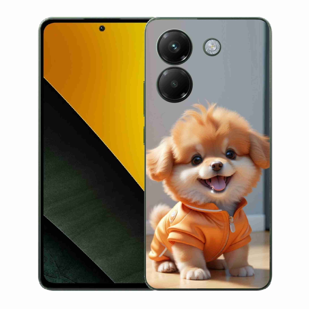 Gél borítás mmCase a Xiaomi Poco M7 Pro 5G számára - aranyos pomerániai pulóverben