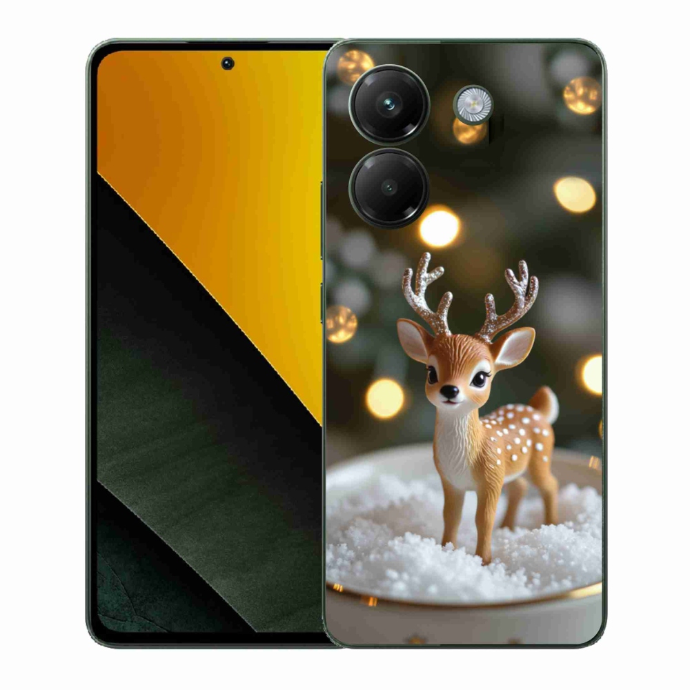 Gél borítás mmCase a Xiaomi Poco M7 Pro 5G számára - aranyos karácsonyi szarvasok