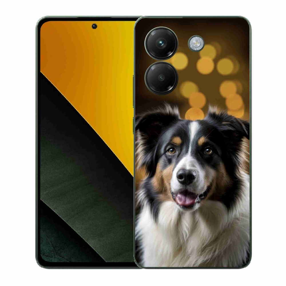 Gél borítás mmCase a Xiaomi Poco M7 Pro 5G számára - mosolygó ausztrál juhászkutya