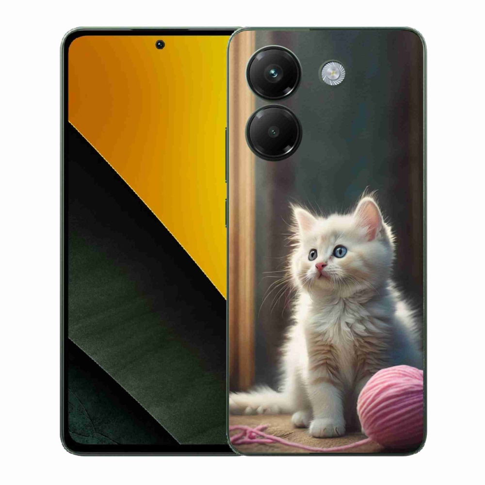 Gél borítás mmCase a Xiaomi Poco M7 Pro készülékhez - fehér cica 2