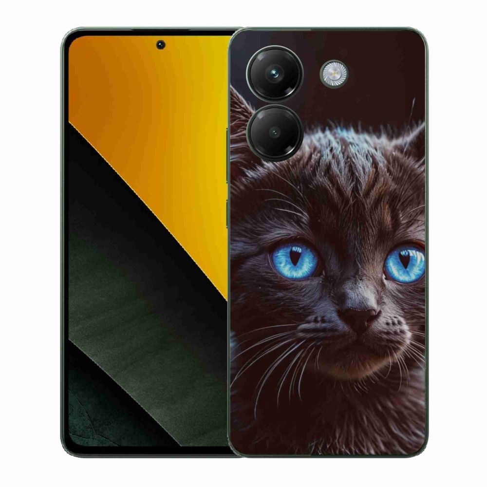 Gél borítás mmCase a Xiaomi Poco M7 Pro számára - fekete cica 2