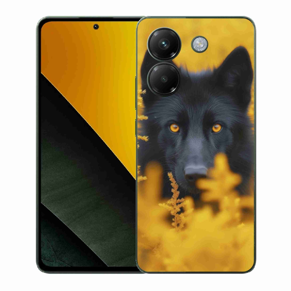 Gél borítás mmCase a Xiaomi Poco M7 Pro számára - fekete farkas 2