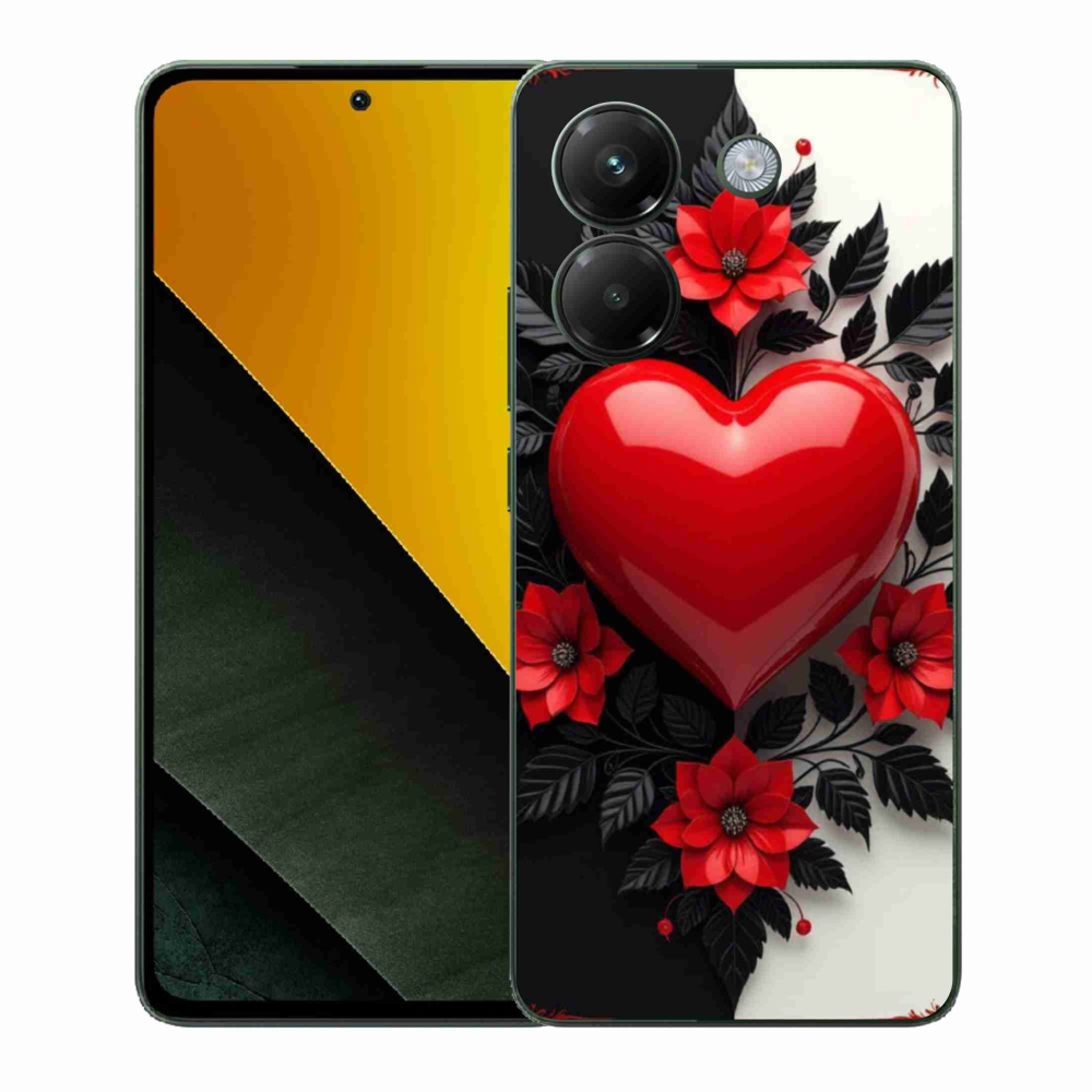 Gél borítás mmCase a Xiaomi Poco M7 Pro készülékhez - piros szív