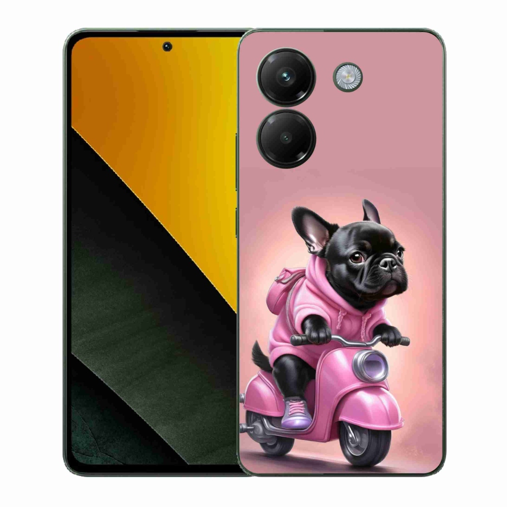 Gél borítás mmCase a Xiaomi Poco M7 Pro számára - Francia bulldog egy robogón