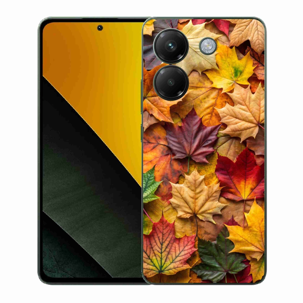 Gél borítás mmCase a Xiaomi Poco M7 Pro számára - juharlevelek 2