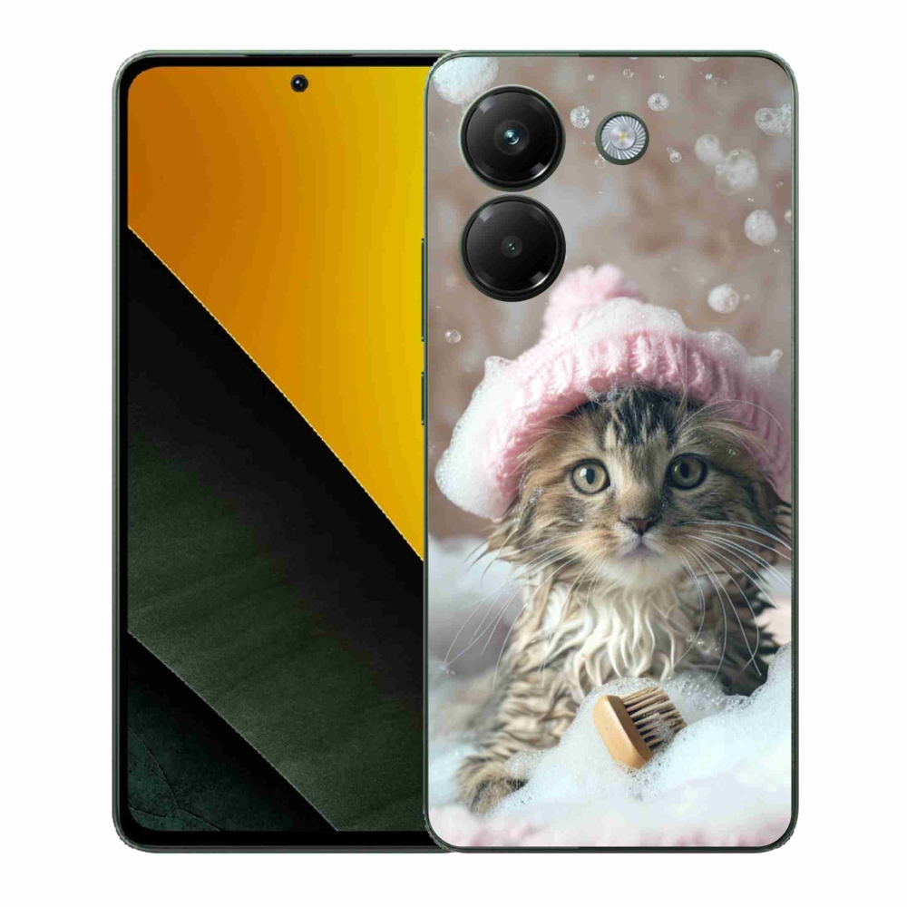 Gél borítás mmCase a Xiaomi Poco M7 Pro számára - cica és fürdő