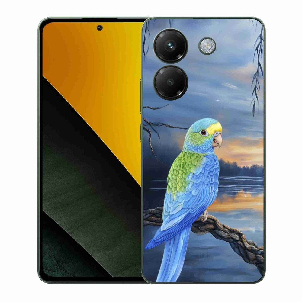 Gél borítás mmCase a Xiaomi Poco M7 Pro készülékhez - kék papagáj