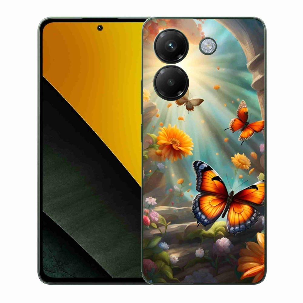 Gél borítás mmCase a Xiaomi Poco M7 Pro számára - pillangókert 2