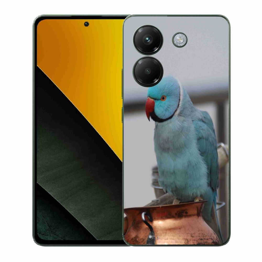 Gél borítás mmCase a Xiaomi Poco M7 Pro készülékhez - papagáj alexander kék