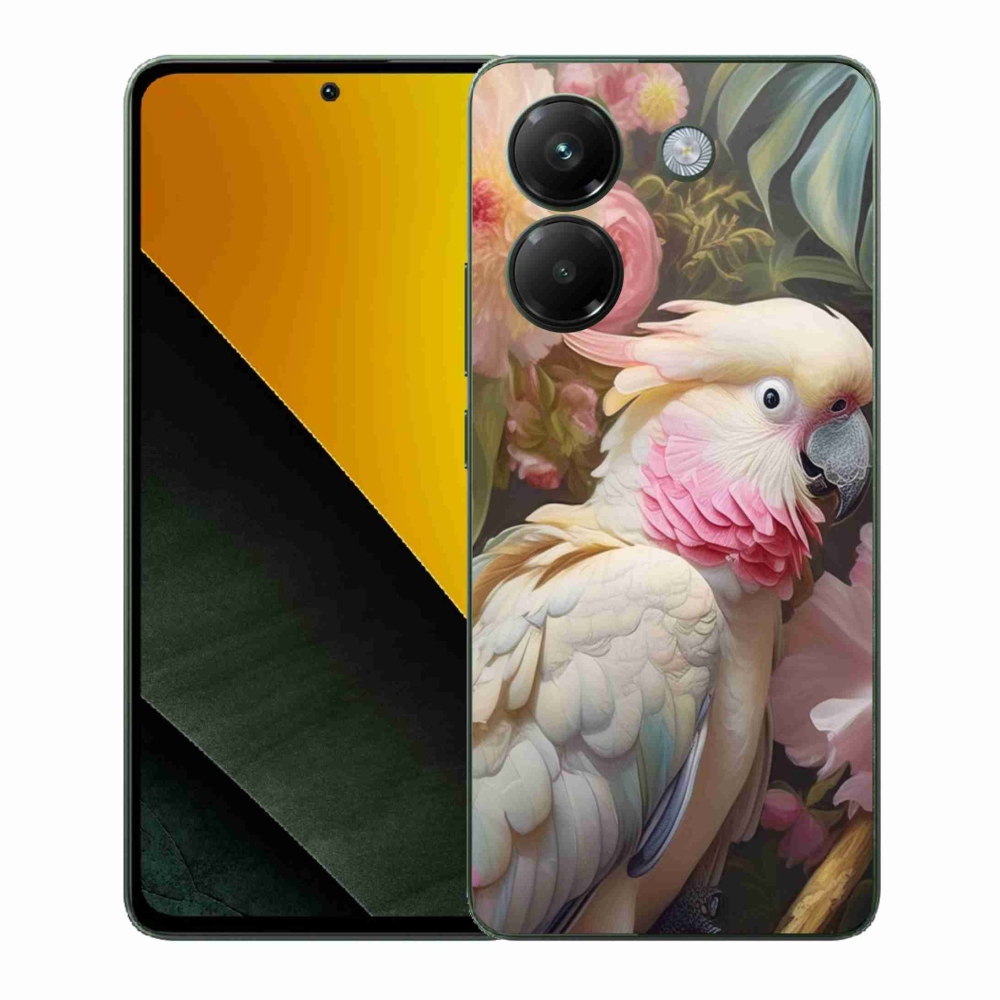 Gél borítás mmCase a Xiaomi Poco M7 Pro készülékhez - papagáj kakadu rózsaszín 2