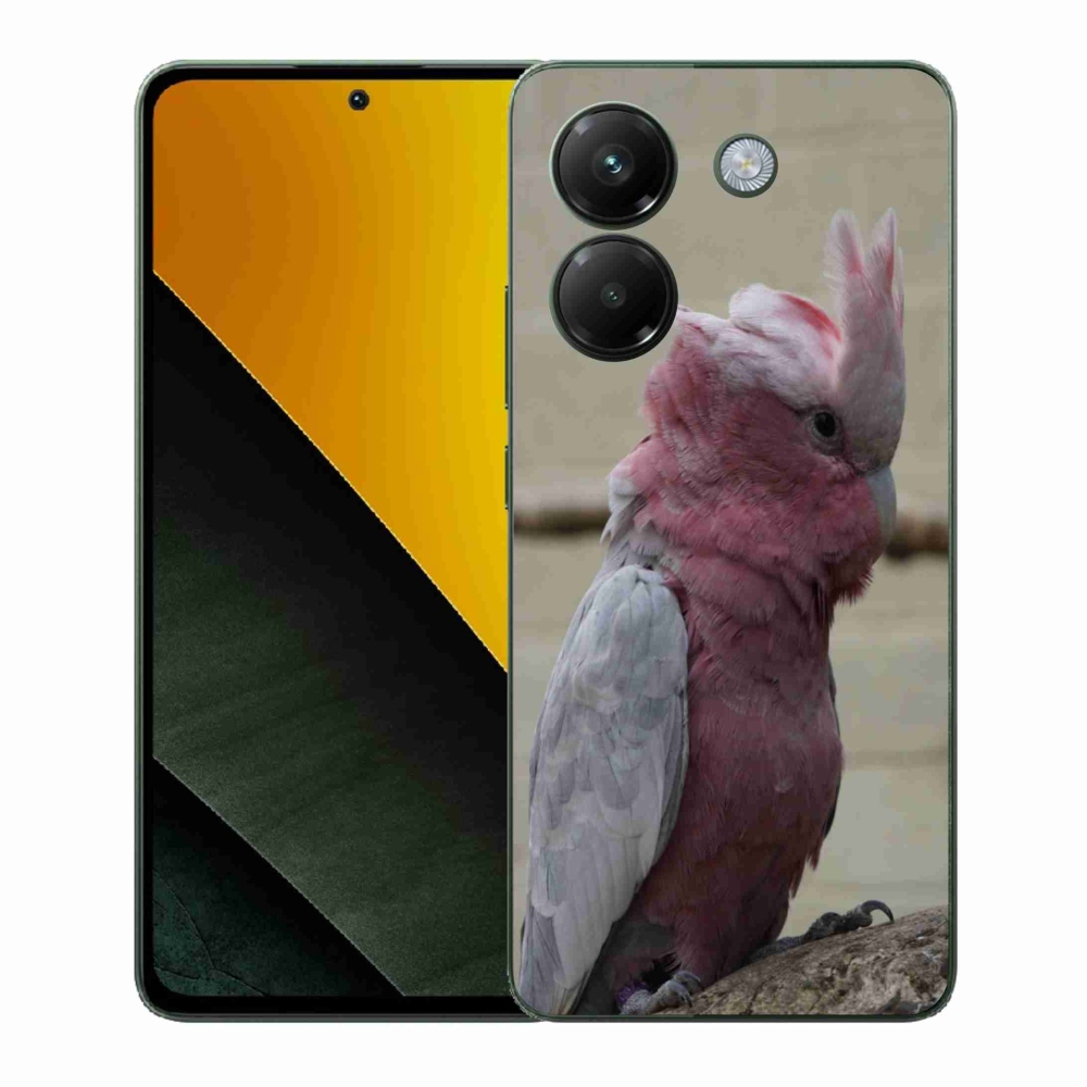 Gél borítás mmCase a Xiaomi Poco M7 Pro készülékhez - papagáj kakadu rózsaszínű