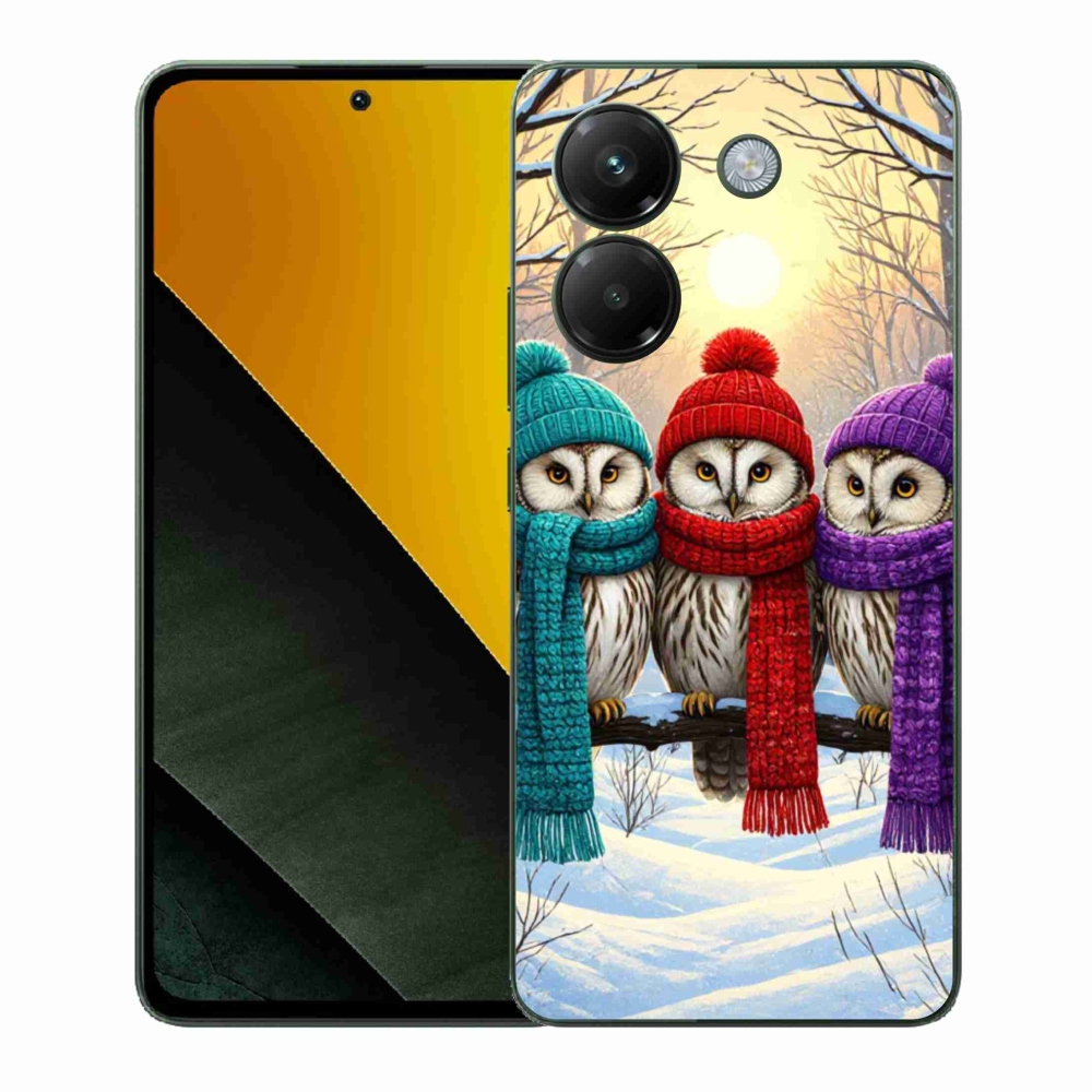 Gél borítás mmCase a Xiaomi Poco M7 Pro számára - bagoly barátok