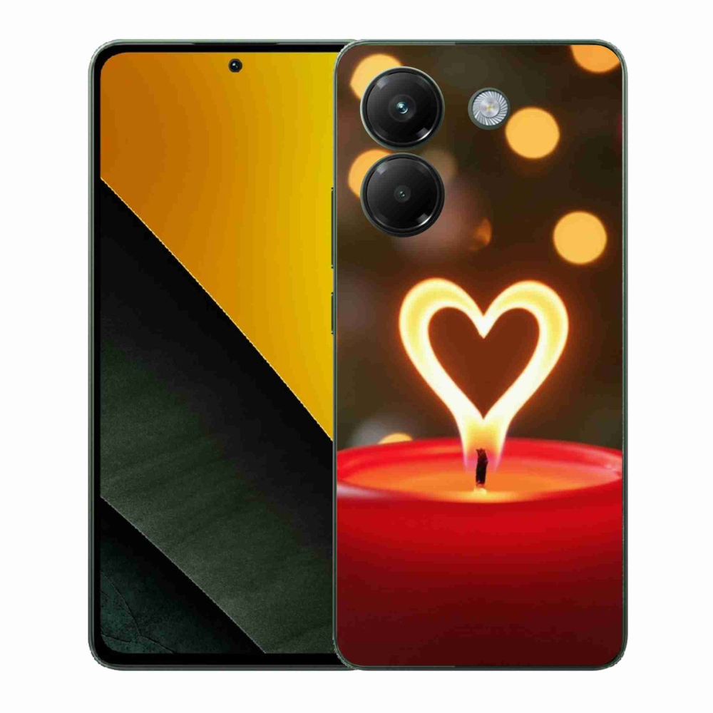 Gél borítás mmCase a Xiaomi Poco M7 Pro készülékhez - láng szíve