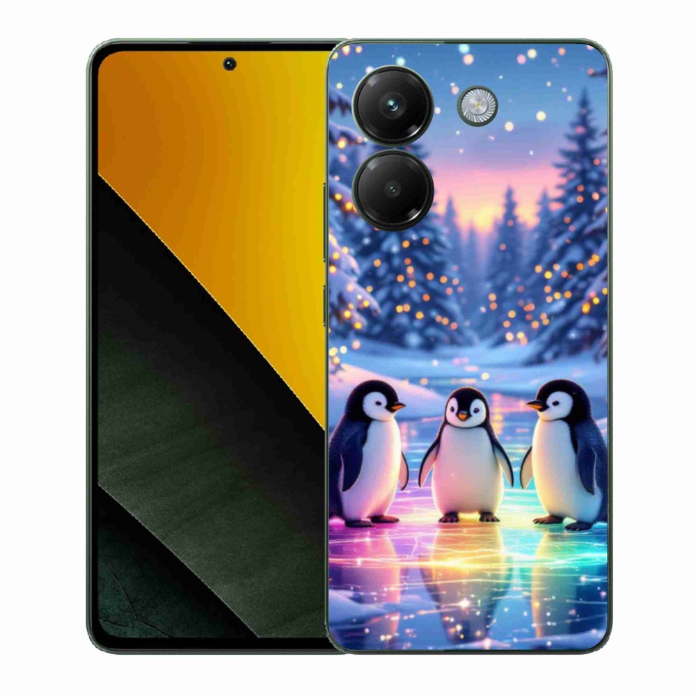 Gél borítás mmCase a Xiaomi Poco M7 Pro számára - pingvinek