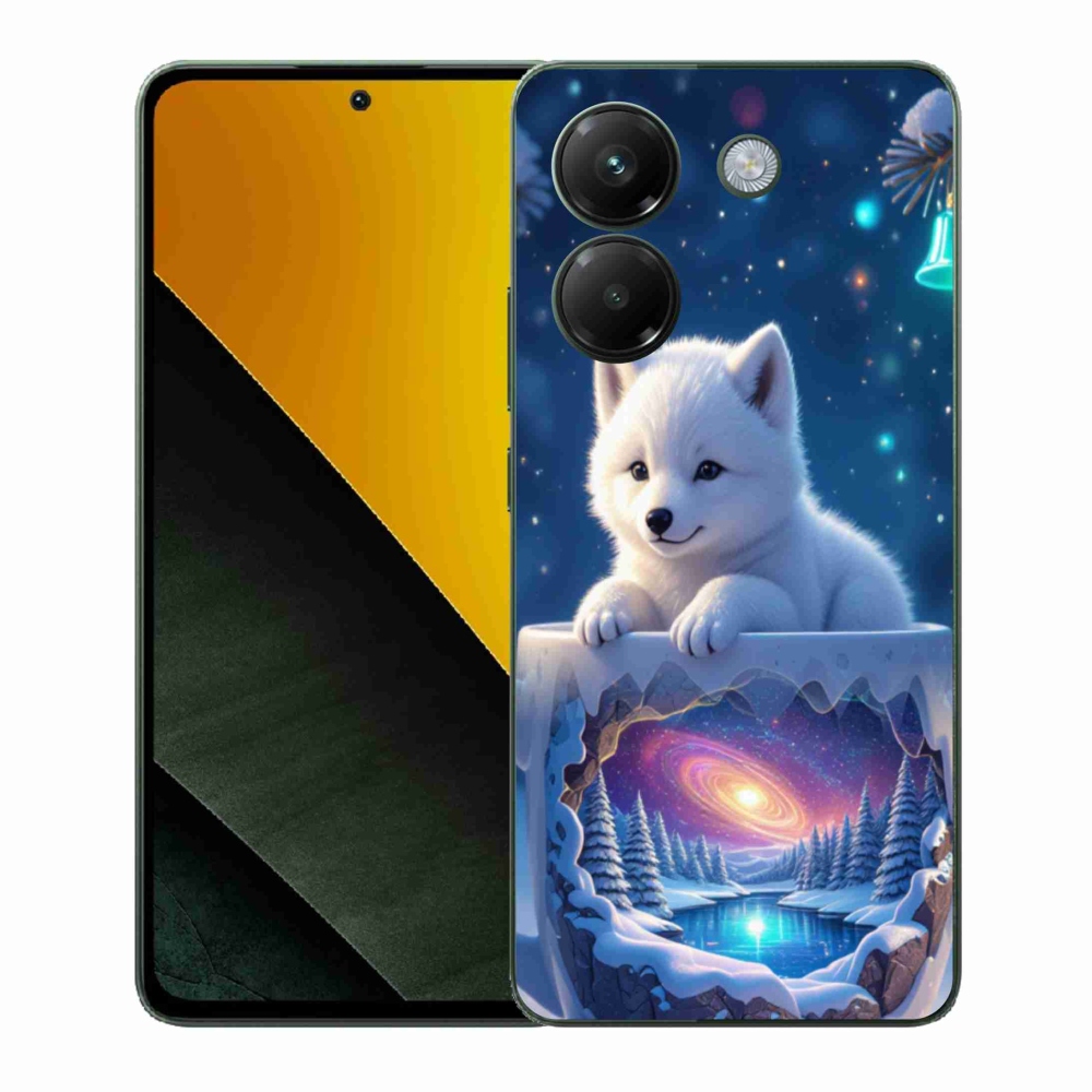 Gél borítás mmCase a Xiaomi Poco M7 Pro számára - Karácsonyi kölyökkutyakölyök